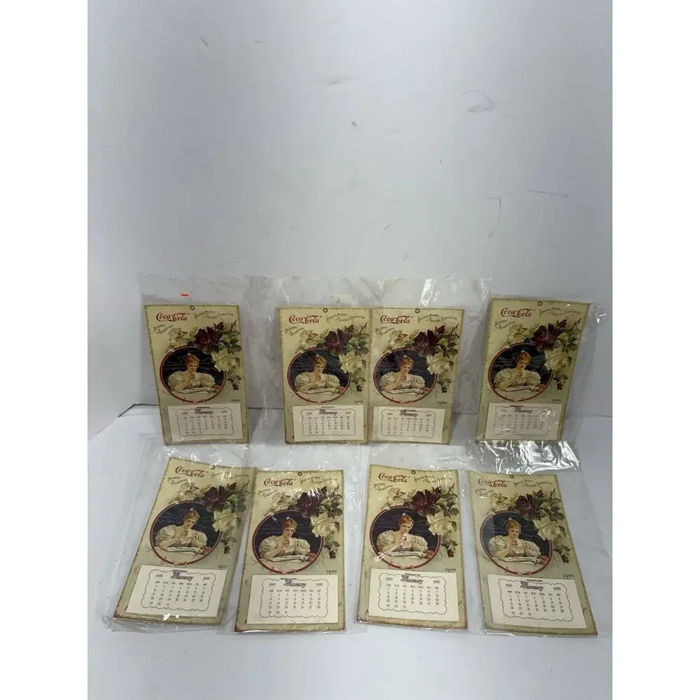 Vintage 1995 Calendar‎ VTG Lot Of 8 1900 Mini Coca Cola Calendar Fridge Magnet